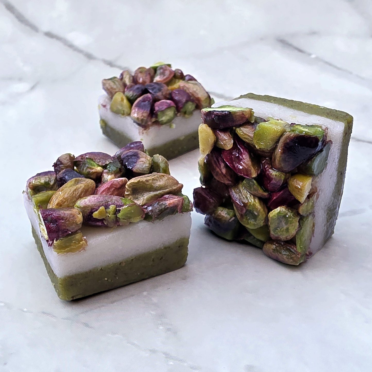 Deluxe Pistachio–Almond Marzipan (3-Layer), 1 lb