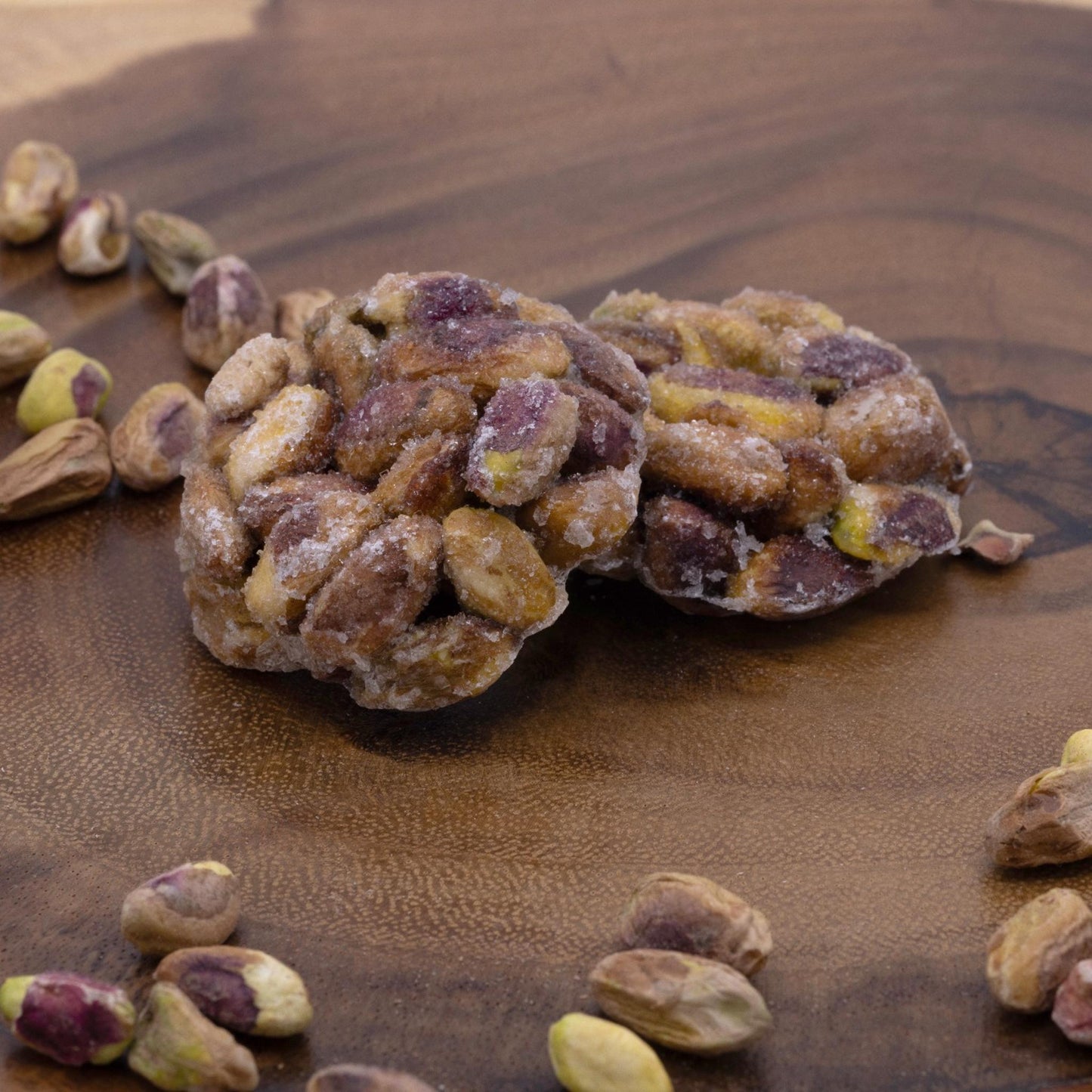 Aramoush pistachio discs – traditional Syrian candied clusters made with roasted pistachios and sugar