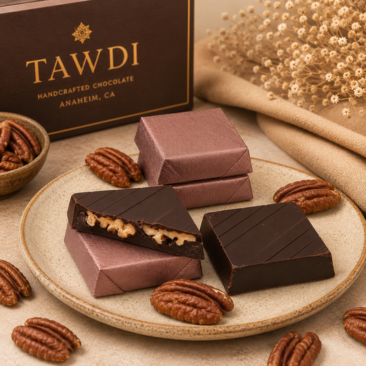 TAWDI Dark Chocolate Pecan Piece – Stuffed, artisan nut piece, Anaheim CA