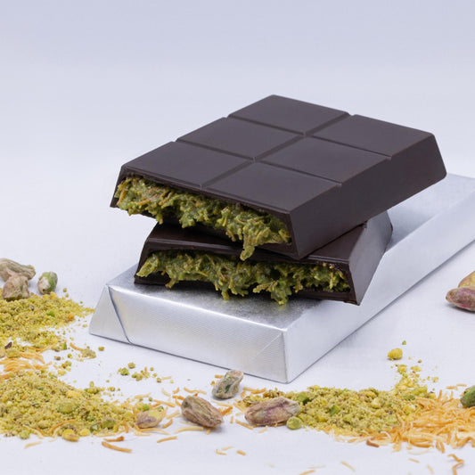 Dubai Chocolate Bar – Bitter Dark Pistachio Kunafeh (200g)