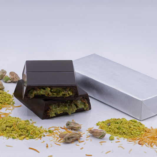 Dubai Chocolate Bar – Bitter Dark Pistachio Kunafeh (100g)