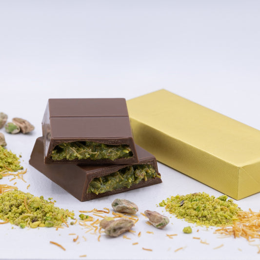 Dubai Chocolate Bar – Creamy Milk Pistachio Kunafeh (100g)