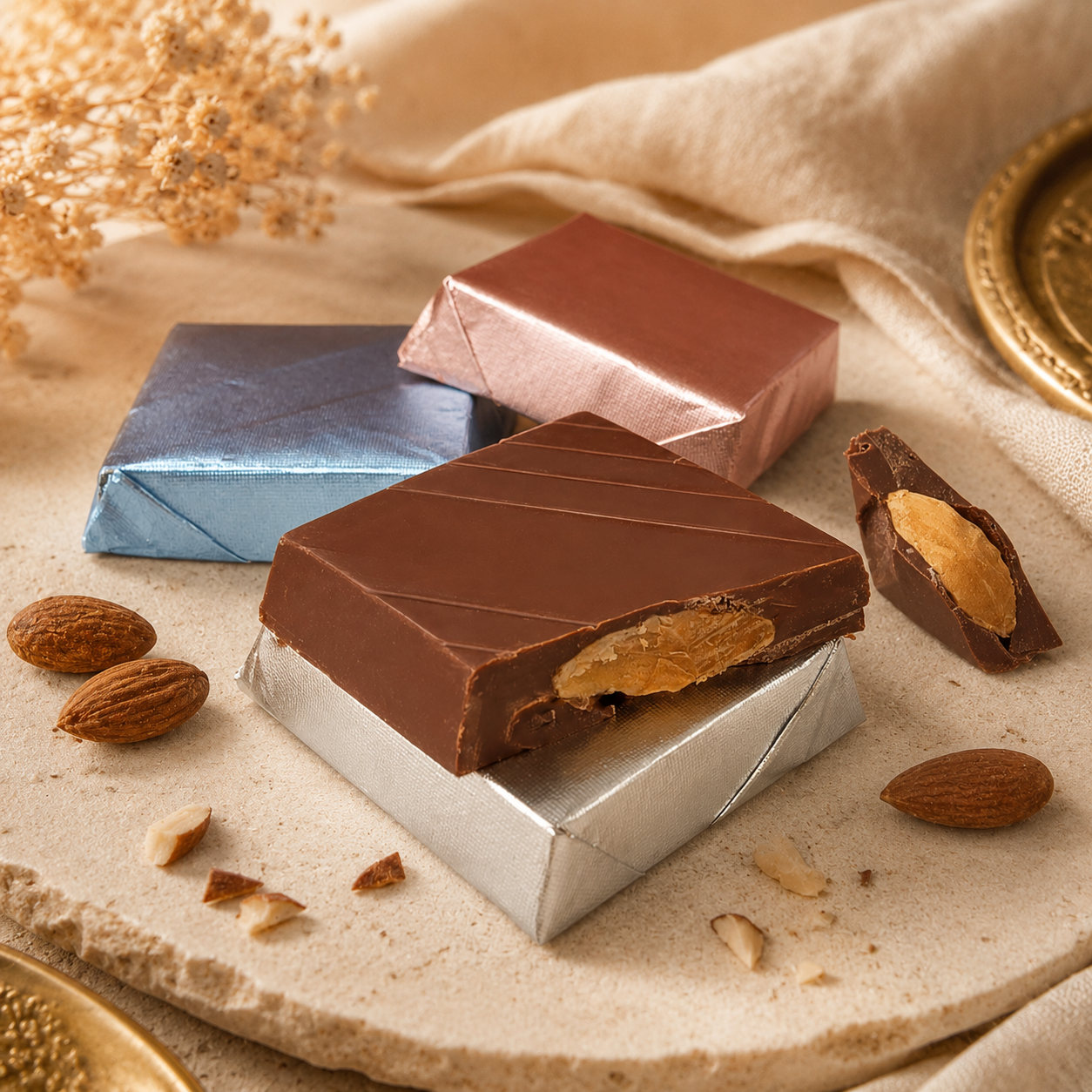 TAWDI Milk Chocolate Almond Piece – Stuffed, artisan nut piece, Anaheim CA