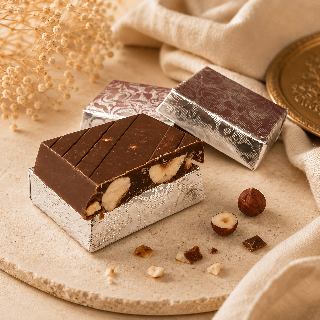 TAWDI Milk Chocolate Hazelnut Piece – Stuffed, artisan nut piece, Anaheim CA