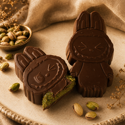 TAWDI Dubai Chocolate Character Deluxe – Pistachio Kunafeh, 100g, handcrafted in Anaheim CA