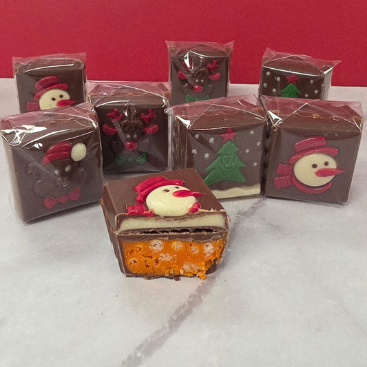 Holiday Stamp Chocolate Piece (mango passion fruit) – Milk Chocolate, 0.5 lb.