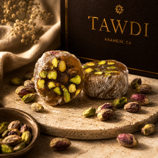 TAWDI Extra Pistachio Turkish Delights, 1 lb – traditional Syrian heritage sweets, Anaheim CA