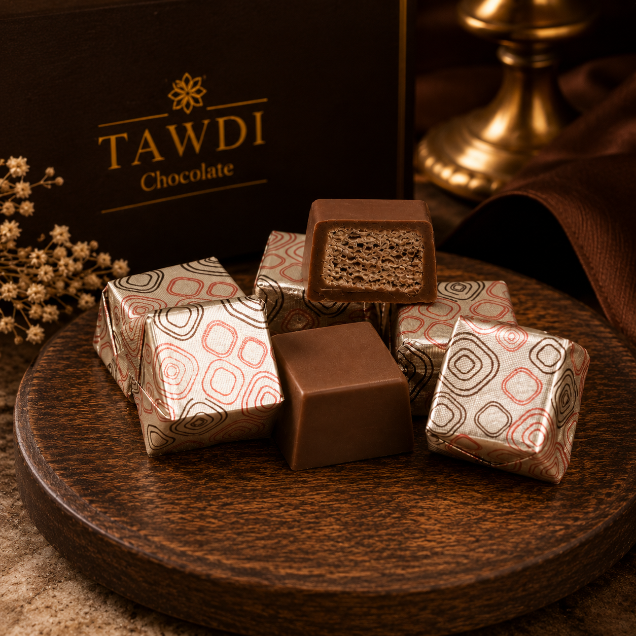 TAWDI Espresso Wafer in milk chocolate – artisan chocolate wafer confection, Anaheim CA