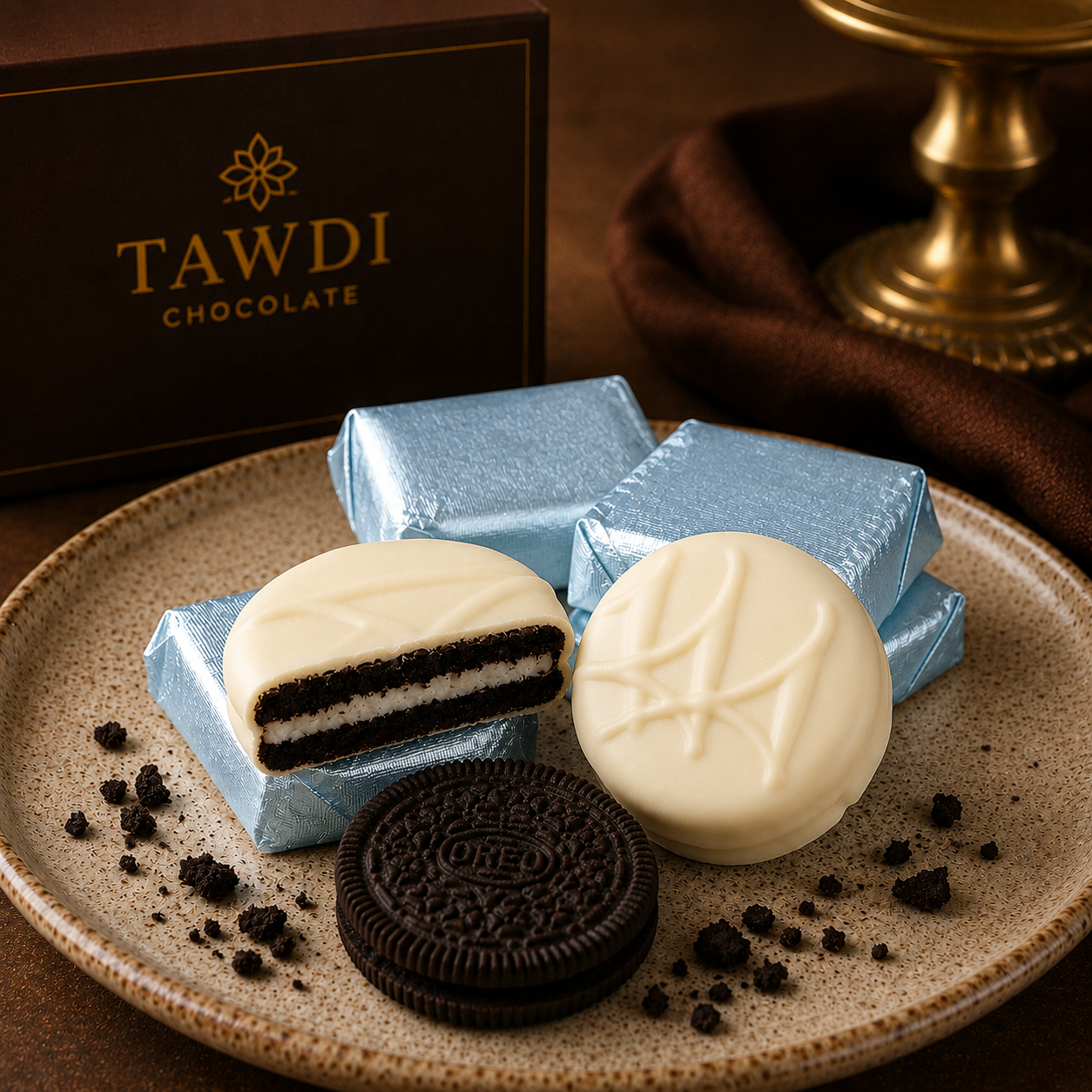 TAWDI White Chocolate–Covered Oreo – handcrafted chocolate dipped cookies, Anaheim CA